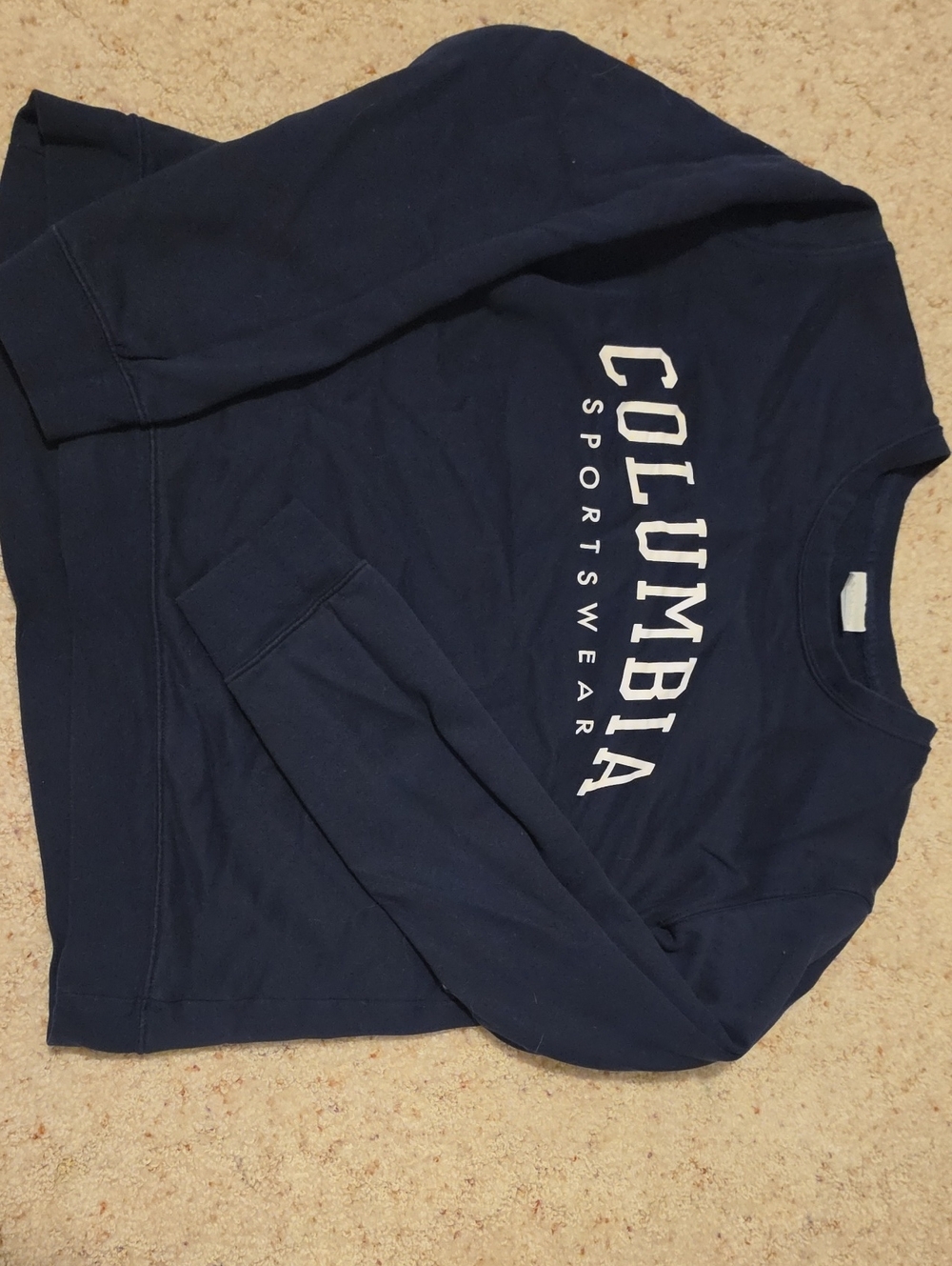 Columbia Navy Crewneck Sweatshirt with White Logo